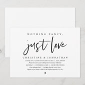 結婚式の駆け落ち, 何も豪華ではなく, ただ愛 招待状 (正面/裏面)