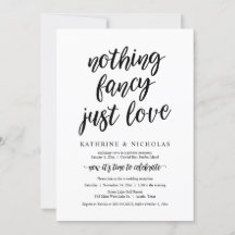 結婚式の駆け落ち, 何も豪華ではなく, 愛だけ