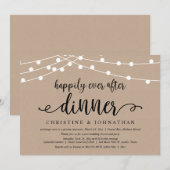 結婚式の駆け落ち、幸せなエベアフターのディナー 招待状 (正面/裏面)