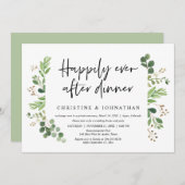 結婚式の駆け落ち、幸せなエベアフターのディナー 招待状 (正面/裏面)