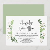 結婚式の駆け落ち、幸せな日々を祈るディナー 招待状 (正面/裏面)