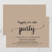 結婚式の駆け落ち、幸せな日々を祝うパーティー、クラフト紙 招待状 (正面/裏面)