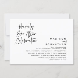 結婚式の駆け落ち、幸せな結婚後のお祝い 招待状