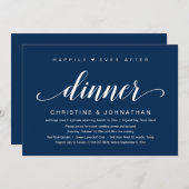 結婚式の駆け落ち、幸せな結婚後のディナー招待状 招待状 (正面/裏面)