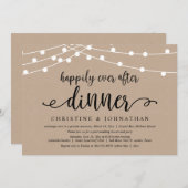 結婚式の駆け落ち、幸せな結婚後のディナー 招待状 (正面/裏面)