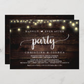 結婚式の駆け落ち、幸せな結婚後のパーティー 招待状 (正面/裏面)