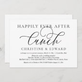 結婚式の駆け落ち、幸せに満ちたランチ 招待状 (正面/裏面)