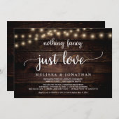 結婚式の駆け落ち、愛だけを祝うシンプルな招待状 招待状 (正面/裏面)