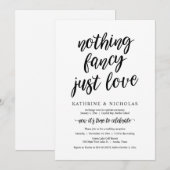 結婚式の駆け落ち、特別なものは何もなし、ただ愛 招待状 (正面/裏面)