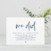 結婚式の駆け落ち, 現代のミニマリスト, 私たちはパーティーをしました 招待状 (スタンド正面)