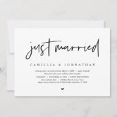 結婚式の駆け落ち, 現代のミニマリスト 結婚しました 招待状 (正面)