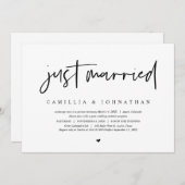 結婚式の駆け落ち, 現代のミニマリスト 結婚しました 招待状 (正面/裏面)