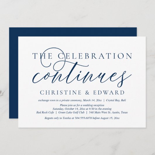 結婚式の駆け落ち、祝賀会は続く招待状 招待状 (正面/裏面)