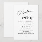 結婚式の駆け落ち、 私たちと一緒に祝いましょう、カジュアル 招待状 (正面/裏面)