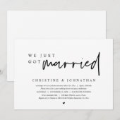 結婚式の駆け落ち, 私たちは結婚しました 招待状 (正面/裏面)