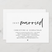 結婚式の駆け落ち、結婚しました 招待状 (正面/裏面)