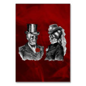 結婚式の骨組スカルのテーブルカード テーブルナンバー (裏面)