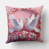 結婚式の鳩のアート クッション (裏面)