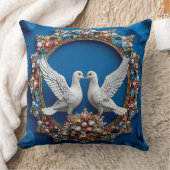 結婚式の鳩のアート クッション (ブランケット)