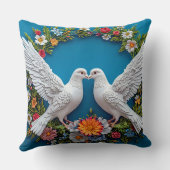 結婚式の鳩のアート クッション (裏面)