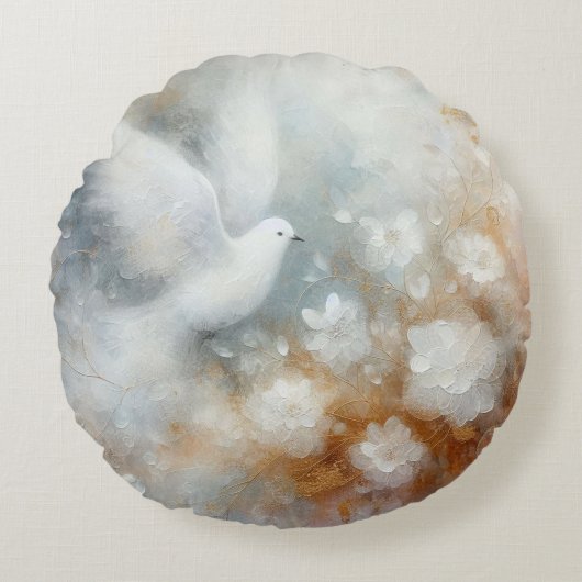 結婚式の鳩のクッション ラウンドクッション (正面)