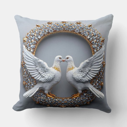 結婚式の鳩 クッション (正面)