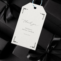 結婚式の黒いリボンのウェディングシャワーの感謝メッセージ