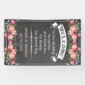 結婚式の黒板の旗、黒板の結婚式の印 横断幕 (横)