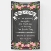 結婚式の黒板の旗、黒板の結婚式の印 横断幕 (縦)