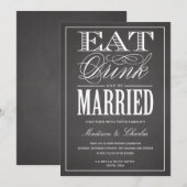 結婚式の黒板招待状 | ウェディング招待状 招待状 (正面/裏面)