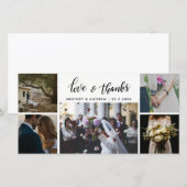 結婚式の５枚の写真 愛と感謝のスクリプト サンキューカード (正面/裏面)