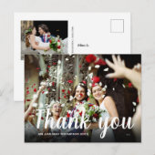 結婚式の2枚の写真入り御礼ハガキ ポストカード (正面/裏面)