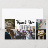 結婚式の5枚の写真に対する感謝の意を表すスクリプト サンキューカード (正面/裏面)