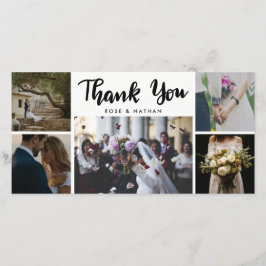 結婚式の5枚の写真の感謝のメッセージスクリプト サンキューカード