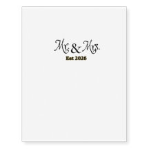 結婚式のMr. and Mrs. 一時的なタトゥー