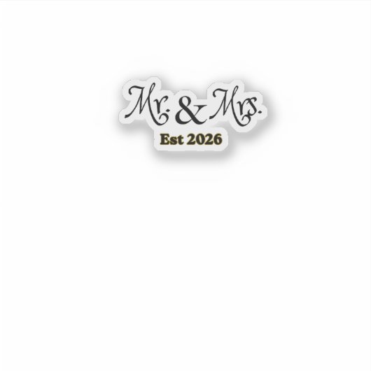 結婚式のMr+Mrsの仮タトゥー シール (正面)