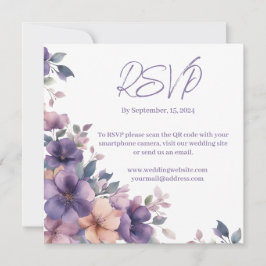 結婚式のRSVPカードにピンクの花を購入