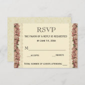 結婚式のRSVPカード/フローラレースヴィンテージ 出欠カード (正面/裏面)