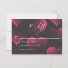 結婚式のRSVP用シンプルな赤いハートのテーマ
