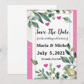 結婚式のSave The Dateのお知らせ 招待状 (正面/裏面)