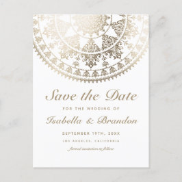 結婚式のSave the Dateポストカード ゴールド箔 案内ポストカード