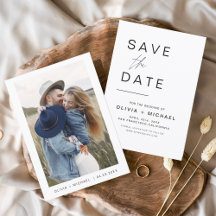 結婚式のSave the Date フォト ミニマリスト