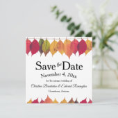 結婚式のSave The Date 秋の落ち葉の飾り 案内状 (スタンド正面)