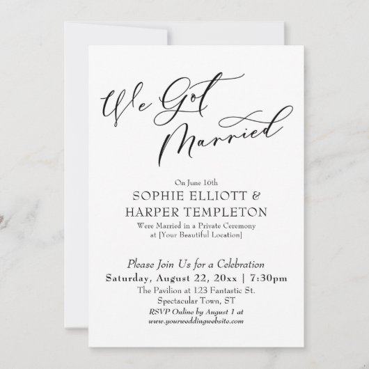 結婚式はもう終わったけれど、華やかなパーティーがしたい, シンプルなレセプションのみ 招待状 (正面)