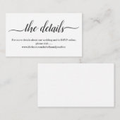 結婚式はウェブサイトのエンクロージャカード-シンプル--を詳しく述べます エンクロージャーカード (正面/裏面)