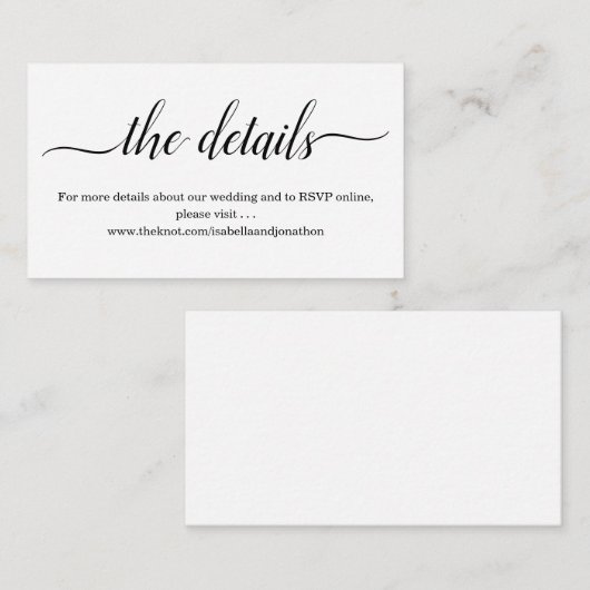 結婚式はウェブサイトのエンクロージャカード-シンプル--を詳しく述べます エンクロージャーカード (正面/裏面)