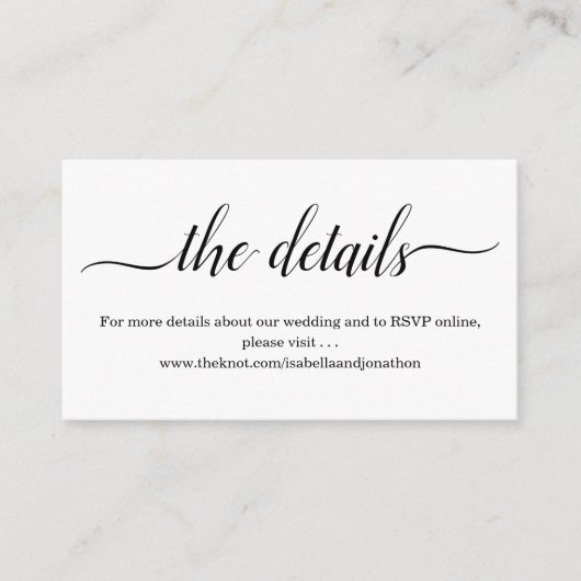 結婚式はウェブサイトのエンクロージャカード-シンプル--を詳しく述べます エンクロージャーカード (正面)