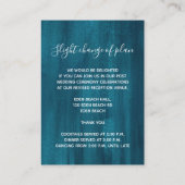 結婚式はティール(緑がかった色)の青緑の芸術のエンクロージャカードを詳しく述べます エンクロージャーカード (裏面)