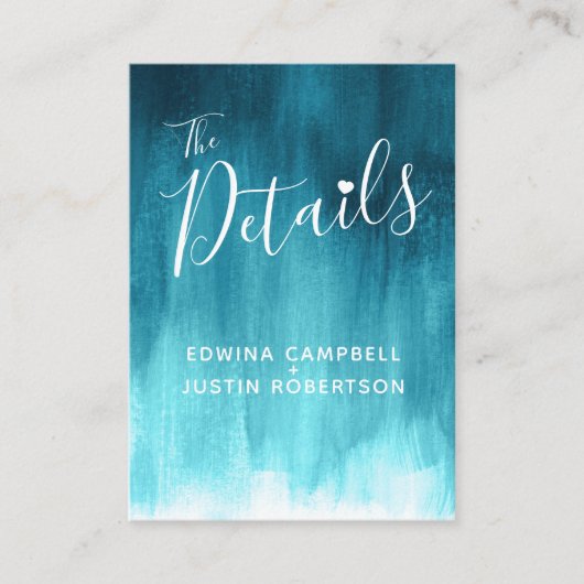 結婚式はティール(緑がかった色)の青緑の芸術のエンクロージャカードを詳しく述べます エンクロージャーカード (正面)