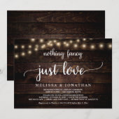 結婚式は二人だけで、飾り気はなし、ただ愛を誓うのみ 招待状 (正面/裏面)